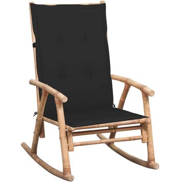 vidaXL Schommelstoel met kussen bamboe, Verzenden, Nieuw