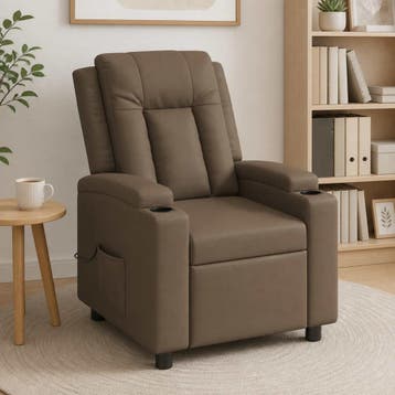 vidaXL Massage-relaxfauteuil Grijs 75 x 95 x 100 cm Stof, Verzenden, Nieuw