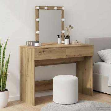 vidaXL Kaptafel Artisan Eiken 100 x 40 x 130 cm Bewerkt hout, Huis en Inrichting, Verzenden, Nieuw