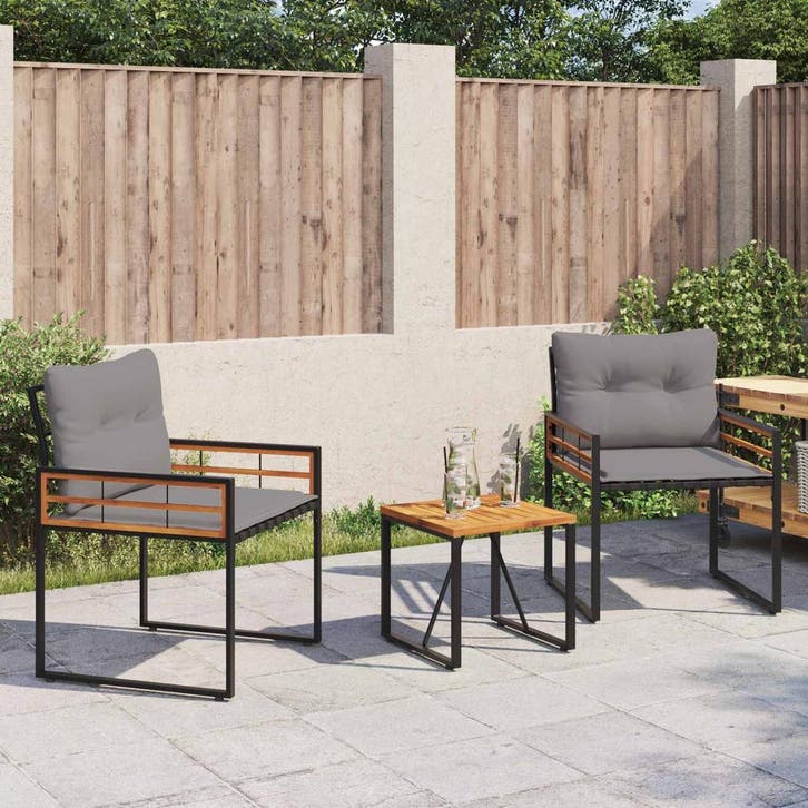 vidaXL Buitenmeubels set met kussen 3 pcs Lichtgrijs, Jardin & Terrasse, Ensembles de jardin, Envoi
