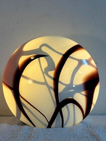 Zijlstra - Tafellamp - Opaline glas - Zebra Swirl Lamp