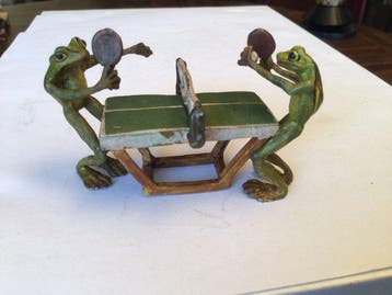 sculptuur, Ping pong - 5 cm - Koud geverfd brons, Antiek en Kunst