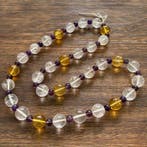 Himalayaanse oud-witte en gele kwarts ketting - Nepal -