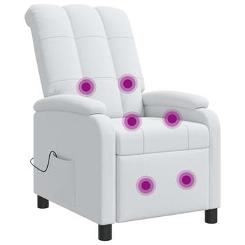 vidaXL Massage Relaxstoel Wit Stof, Verzenden, Nieuw