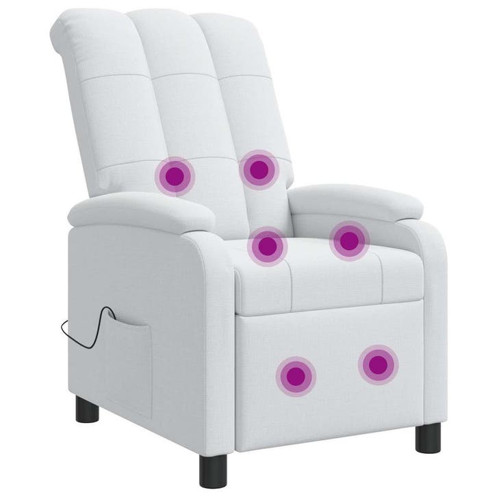 vidaXL Massage Relaxstoel Wit Stof, Huis en Inrichting, Fauteuils, Nieuw, Verzenden