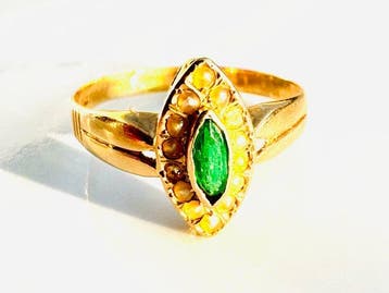 Zonder minimumprijs - Ring - 18 karaat Geel goud - 0.22ct., Nieuw