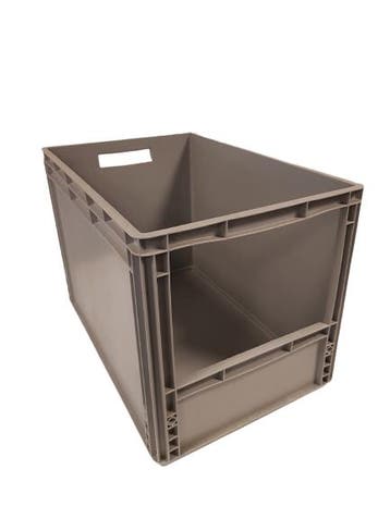 Magazijnbak 600x400x420 mm euronorm grijs pp nieuw, Ophalen of Verzenden