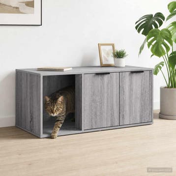vidaXL Kattenkrat Meubel Grijs Sonoma 100 x 49 x 45 cm, Verzenden