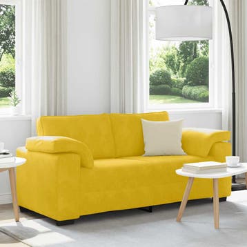 vidaXL Loveseat Sofa Geel 180x77x82 cm Fluweel, Huis en Inrichting, Verzenden, Nieuw