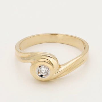 Bague - 14 carats Or jaune Diamant (Naturelle), Nieuw