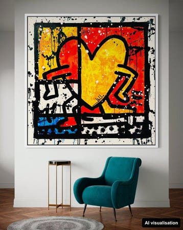 Mikko - Walking Heart On Mondrian - XL [Unq 1/1]