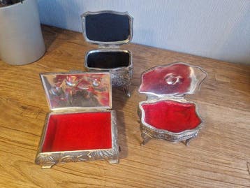 Sieradendoos (3) - Metaal - Lot van 3x juwelenkistje, Antiek en Kunst