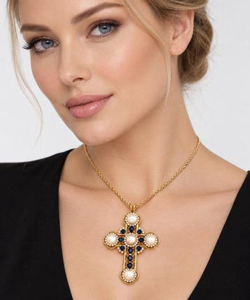 Pendentif - 14 carats Or jaune, Pendentif croix en or jaune