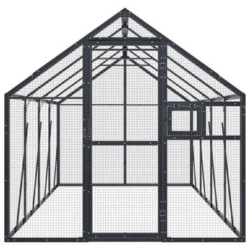 vidaXL Volière 1,79x4x1,85 m aluminium antracietkleurig, Verzenden, Nieuw