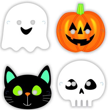 Halloween Maskers 8st, Verzenden