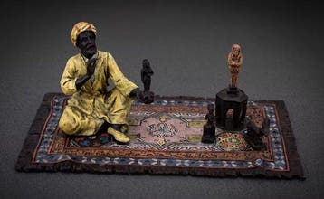 Beeld, Arabische verkoper - 7.7 cm - Brons