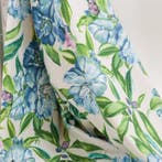 AA146 - Decoratieve stof - Verfijnde blauwe pioenrozen -