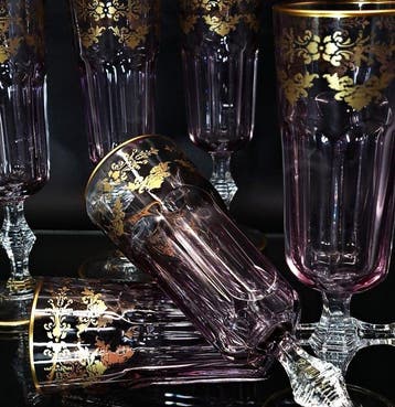 Artemisia - Champagne fluitje (6) - Monet - Kristal, goud 24