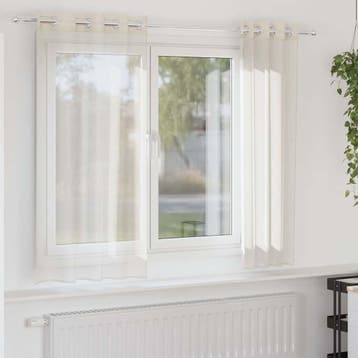 vidaXL Gordijnen voile met doorvoertules 2 st 140x175 cm, Huis en Inrichting, Stoffering | Gordijnen en Lamellen, Verzenden, Nieuw