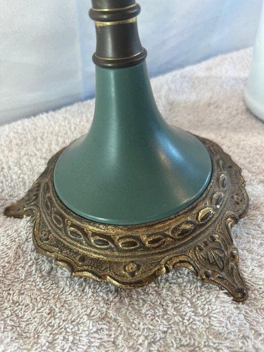 Lampe de table - Verre, Métal, Antiquités & Art, Curiosités & Brocante