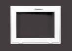 PVC kiep b80xh60 cm Wit, Gevelraam of Ruit, Minder dan 80 cm, Minder dan 80 cm, Nieuw