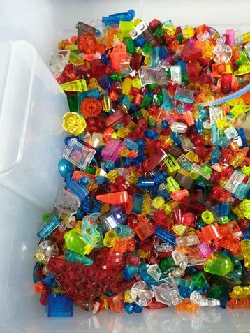 Lego - geen serie - Partij transparante onderdelen +/- 1000, Nieuw