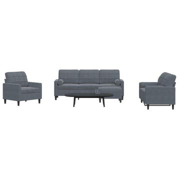 vidaXL 4-delige Loungeset met kussens en bolsters fluweel, Verzenden, Nieuw