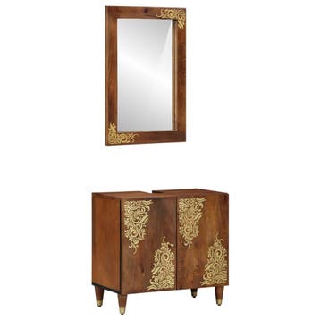 vidaXL Badkamerkast set 2 st Honing bruin 62 x 33 x 58 cm, Huis en Inrichting, Verzenden, Nieuw
