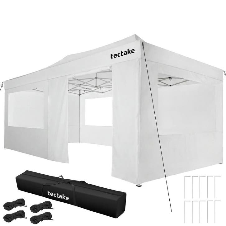 Opvouwbare paviljoen Viola 3x6 m, aluminium, 6 zijpanelen, Tuin en Terras, Partytenten, Verzenden