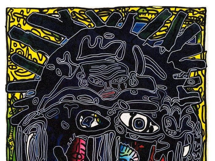Robert Combas (1957) - Portrait, Antiek en Kunst, Antiek | Overige Antiek