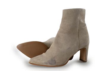Manfield Enkellaarzen in maat 37 Beige, Kleding | Dames, Verzenden, Beige, Lage of Enkellaarzen, Zo goed als nieuw