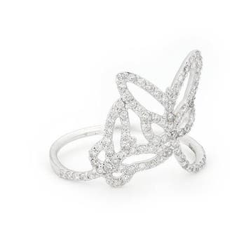 Bague tendance - 14 carats Or blanc - 0.44ct. tw. Diamant