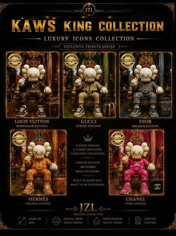JZL - [XL] KAWS LEGO King — Chanel Pink Edition, Nieuw