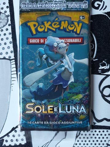 Pokémon - 1 Booster pack - Sole e Luna. Primarina. - Sun &, Hobby en Vrije tijd, Nieuw