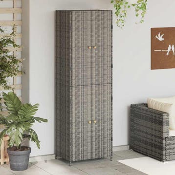 vidaXL Tuinkast 59x40x180 cm poly rattan grijs, Verzenden
