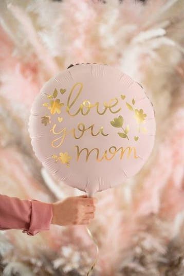 Helium Ballon Love You Mom Leeg 45cm, Verzenden, Nieuw