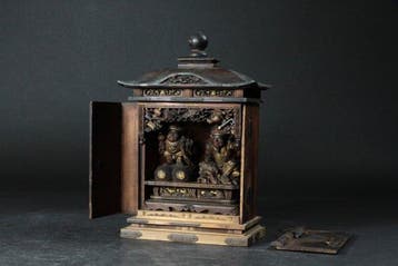 Antique Ebisu and Daikokuten Wood Carving in Zushi, by
