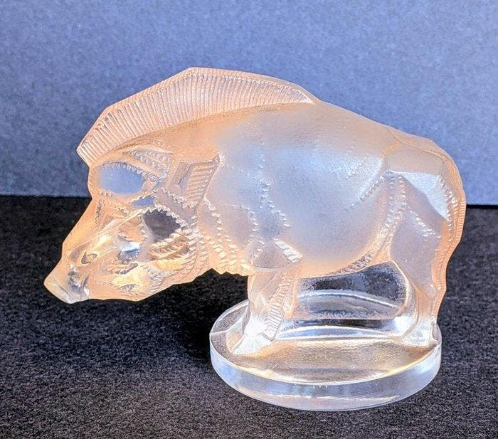 R.Lalique - Mascotte - Sanglier - Glas, Antiquités & Art, Antiquités | Verre & Cristal