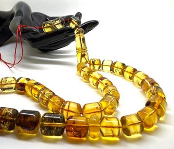 Natuurlijke Baltische amber Tesbih misbaha gebedssnoer Hele, Verzamelen, Mineralen en Fossielen