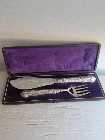 Service à poisson - Plaqué(e) argent - Fin du XIXe siècle, Antiquités & Art
