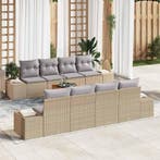 vidaXL Tuinbank Set met opslag 9 pcs Beige en Lichtgrijs, Verzenden, Nieuw