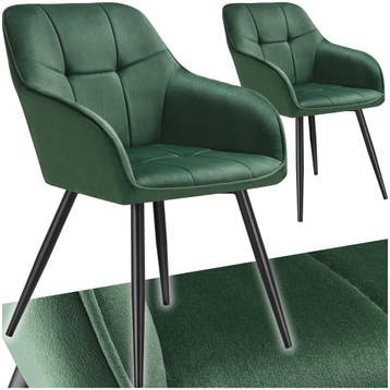 Eetkamerstoel Marilyn, fluweeloptiek, gestikt patroon, Huis en Inrichting, Stoelen, Verzenden, Nieuw