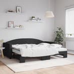 vidaXL Slaapbank met onderschuifbed en matrassen 90x200 cm, Verzenden, Nieuw