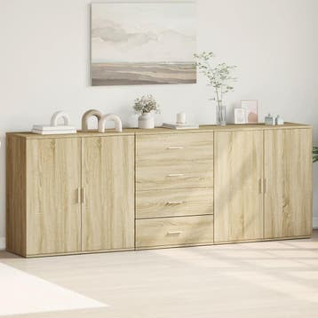 vidaXL Dressoirs 3 st bewerkt hout sonoma eiken, Verzenden