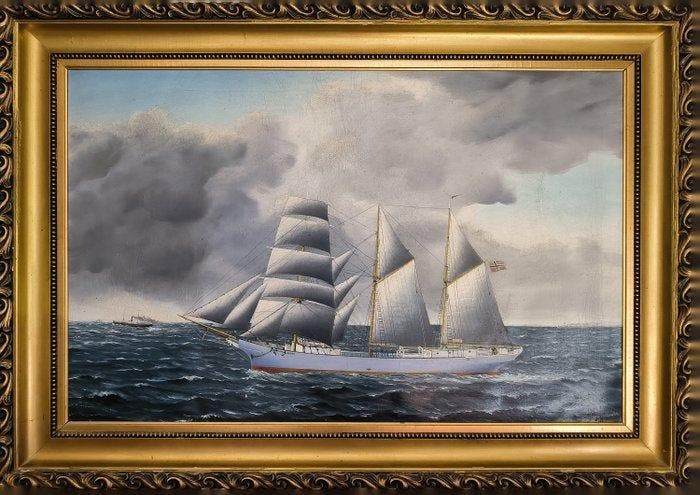 O. M. Brynhildsen (1918) - Portrait of the ship Ester, Antiek en Kunst, Kunst | Schilderijen | Klassiek