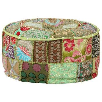 Patchwork poef | Tweede kansje | Uniek design, Minder dan 50 cm, Verzenden, Minder dan 50 cm, Zo goed als nieuw