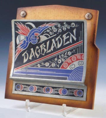 Tijdschriftenhouder - Art Deco dagbladenhouder in hout,