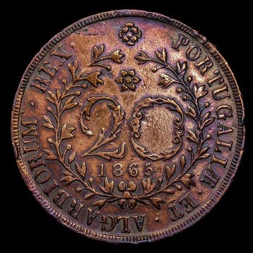 Portugal, Azoren. Luís I. 20 Reis 1865 (Zonder minimumprijs)
