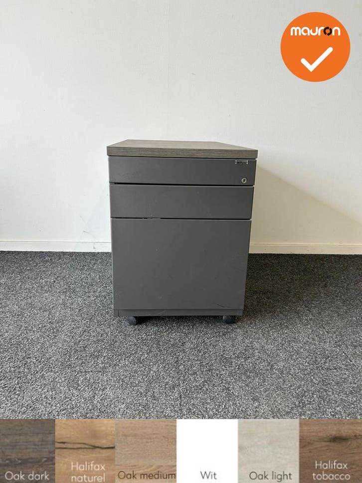 Ladeblok - 57x42x76cm - Antraciet - 3 lades - metalen front, Articles professionnels, Aménagement de Bureau & Magasin | Mobilier de bureau & Aménagement