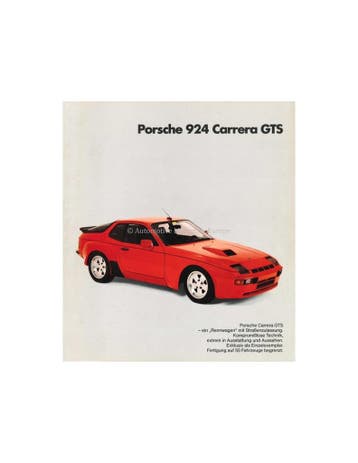 1981 PORSCHE 924 CARRERA GTS BROCHURE DUITS